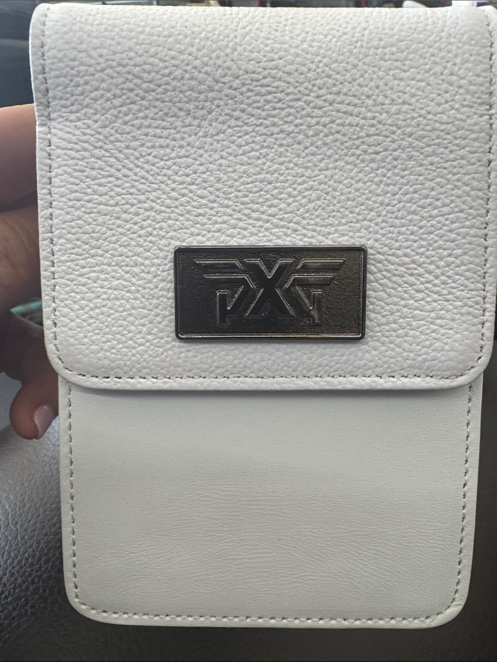 PXG White Leather Golf Accessory Case with Metal Logo - Picture 2 of 7